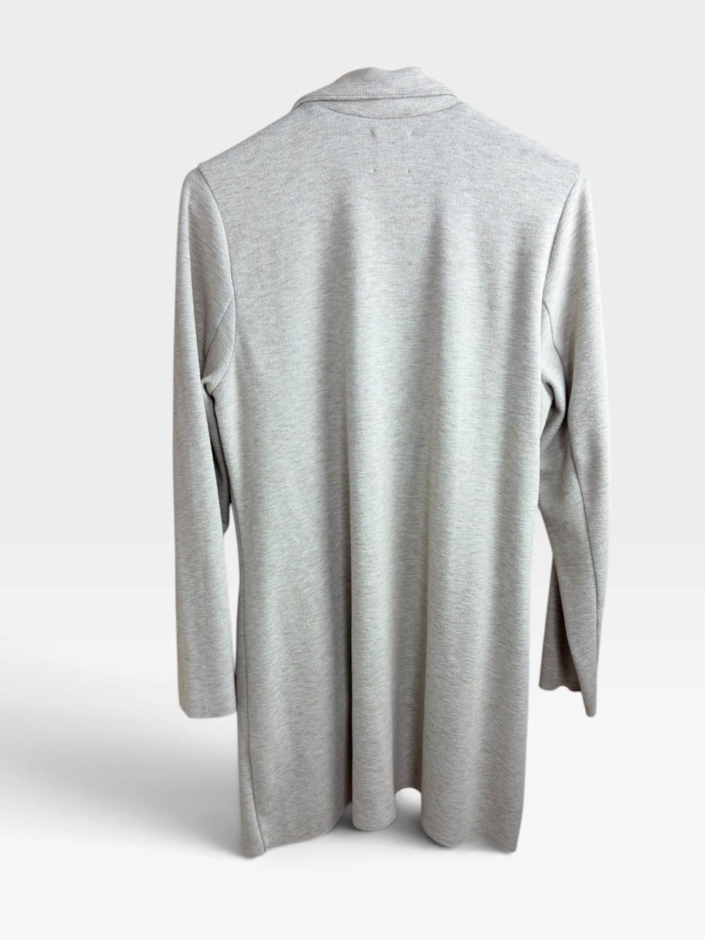 NIC+ZOE Women’s L Gray Beige Black Waterfall Open Front Long Cardigan Jacket - Picture 3 of 10
